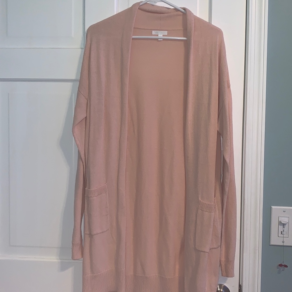 pink over shirt cardigan